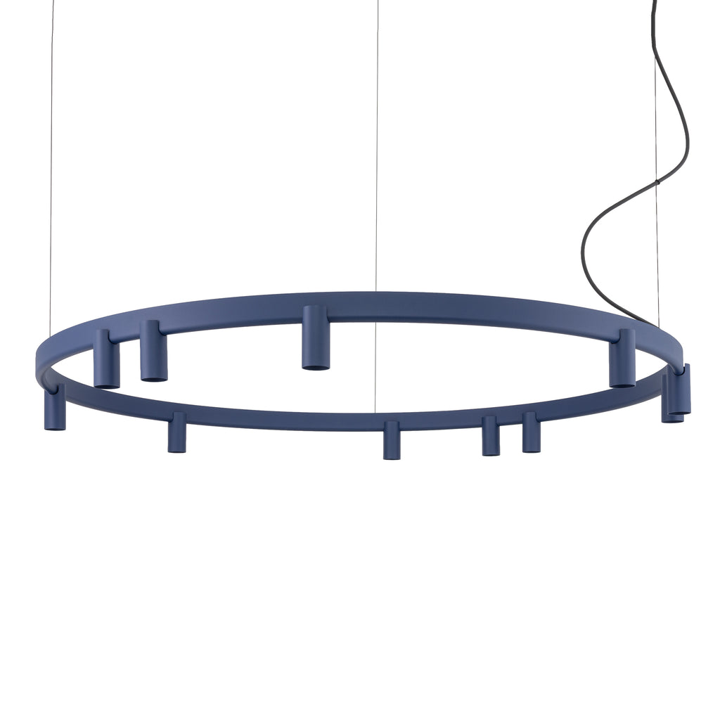 Nowodvorski Lampa wisząca FOURTY ROUND LED GU10 R35: 11 x max 10W only LED; LED: 9W 220-230 50/60 - Aluminium lakierowane - Granatowy 12286