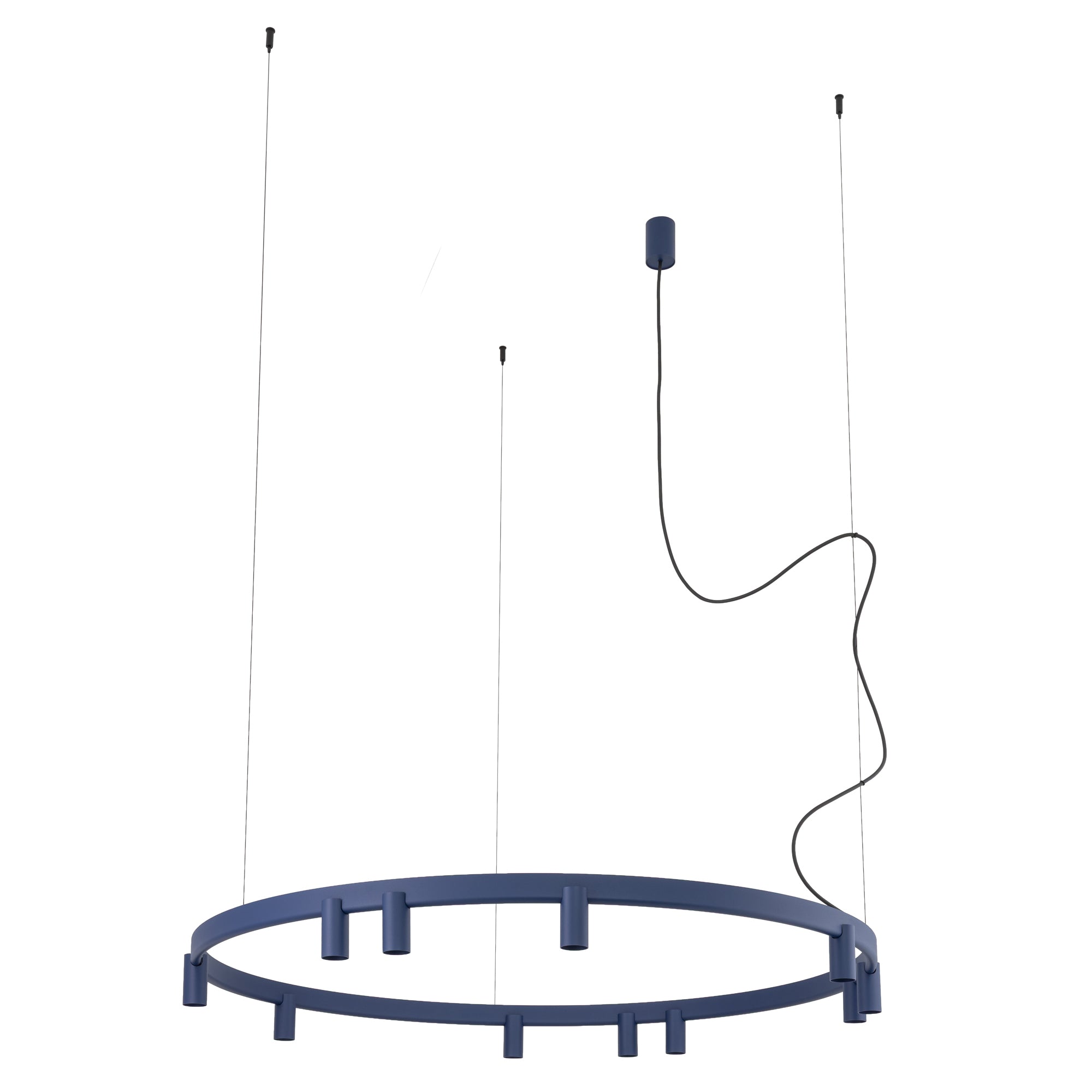 Nowodvorski Lampa wisząca FOURTY ROUND LED GU10 R35: 11 x max 10W only LED; LED: 9W 220-230 50/60 - Aluminium lakierowane - Granatowy 12286