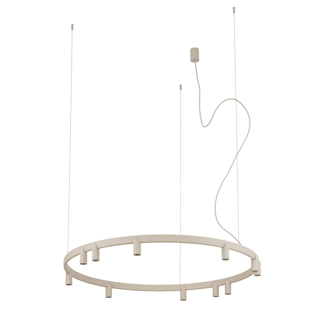 Nowodvorski Lampa wisząca FOURTY ROUND LED GU10 R35: 11 x max 10W only LED; LED: 9W 220-230 50/60 - Aluminium lakierowane - Beżowy 12287