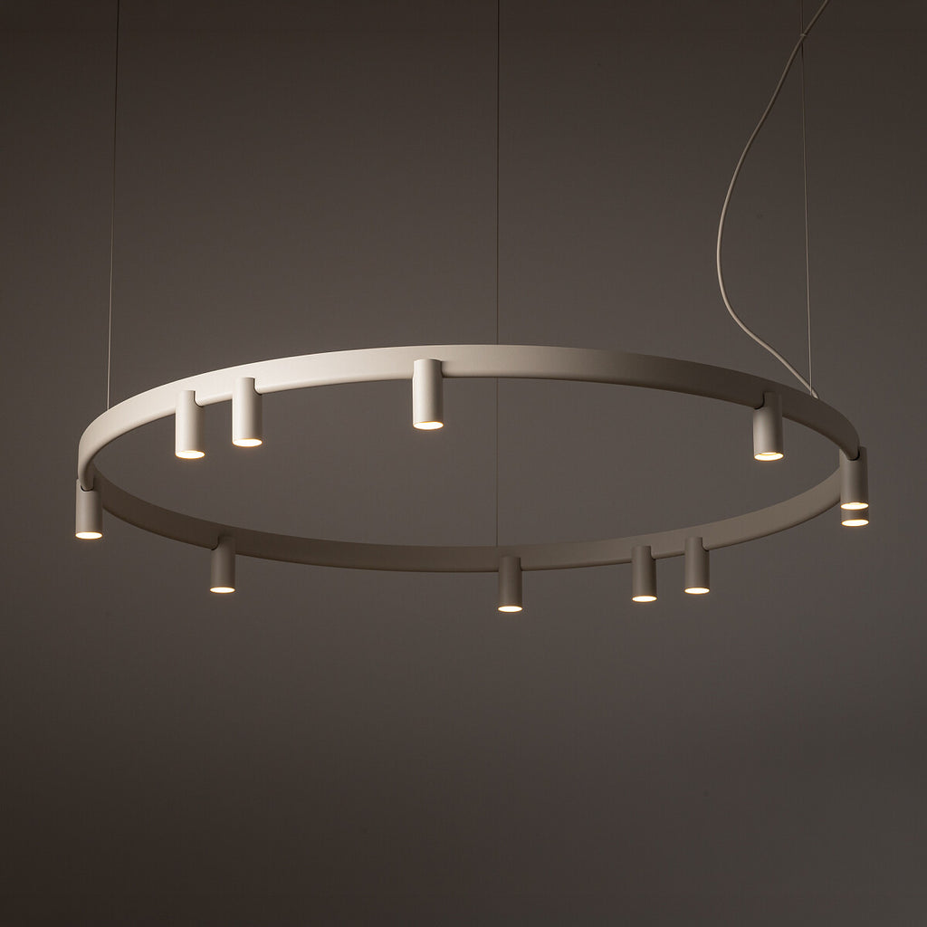 Nowodvorski Lampa wisząca FOURTY ROUND LED GU10 R35: 11 x max 10W only LED; LED: 9W 220-230 50/60 - Aluminium lakierowane - Beżowy 12287