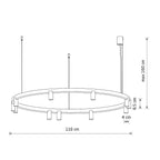 Nowodvorski Lampa wisząca FOURTY ROUND LED GU10 R35: 11 x max 10W only LED; LED: 9W 220-230 50/60 - Aluminium lakierowane - Beżowy 12287