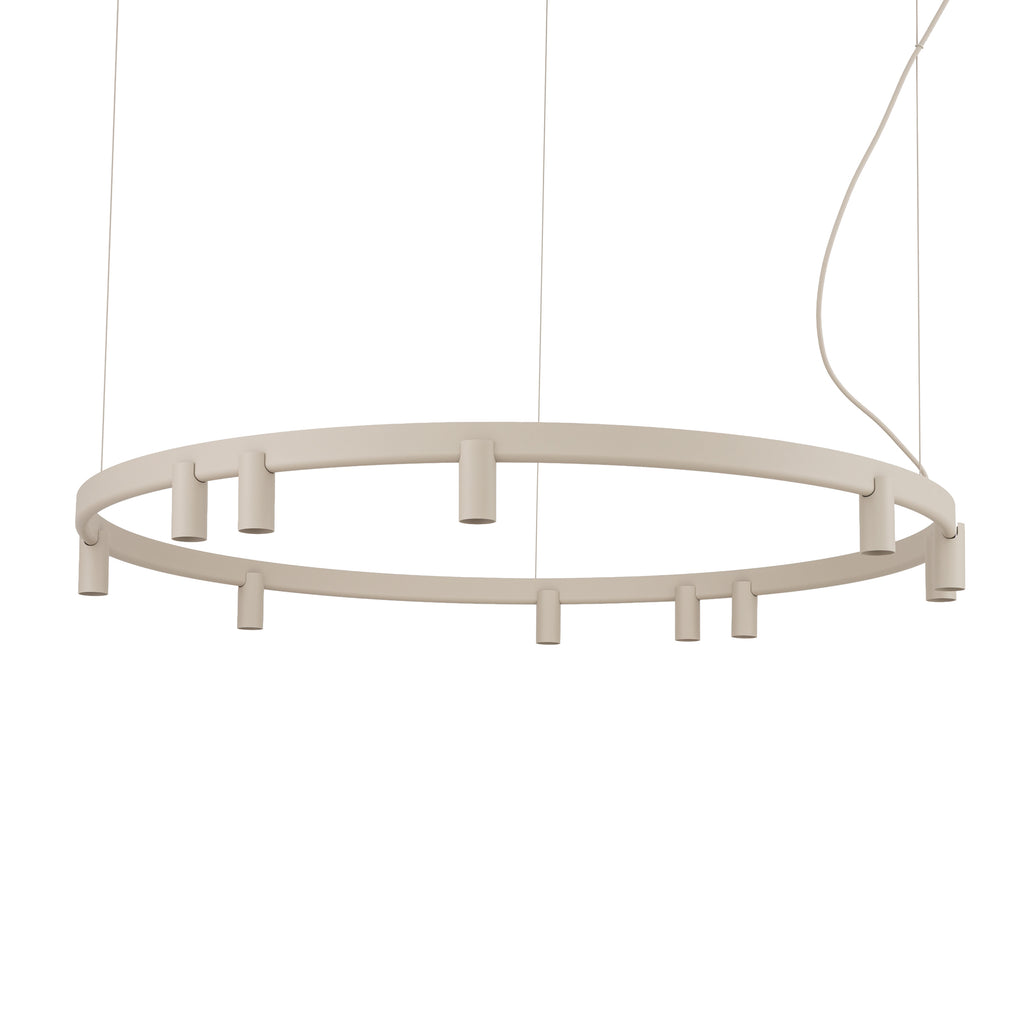 Nowodvorski Lampa wisząca FOURTY ROUND LED GU10 R35: 11 x max 10W only LED; LED: 9W 220-230 50/60 - Aluminium lakierowane - Beżowy 12287