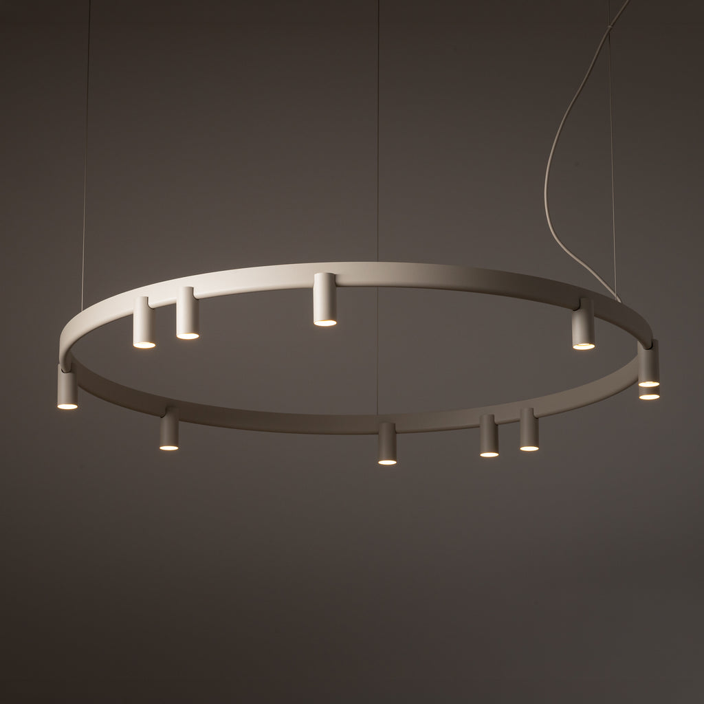 Nowodvorski Lampa wisząca FOURTY ROUND LED GU10 R35: 11 x max 10W only LED; LED: 9W 220-230 50/60 - Aluminium lakierowane - Beżowy 12287