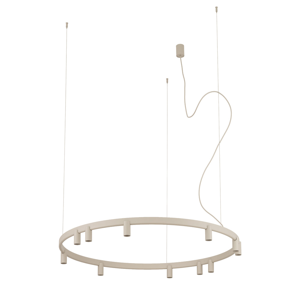 Nowodvorski Lampa wisząca FOURTY ROUND LED GU10 R35: 11 x max 10W only LED; LED: 9W 220-230 50/60 - Aluminium lakierowane - Beżowy 12287