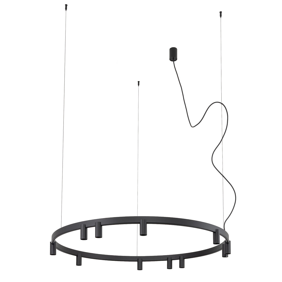 Nowodvorski Lampa wisząca FOURTY  ROUND LED GU10 R35: 11 x max 10W only LED; LED: 9W 220-230 50/60 - Aluminium lakierowane - Czarny 12288