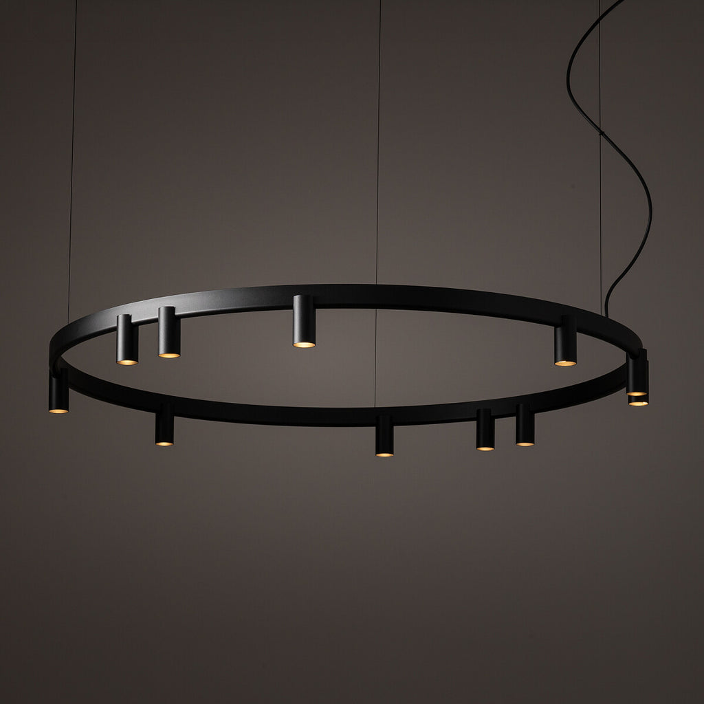 Nowodvorski Lampa wisząca FOURTY  ROUND LED GU10 R35: 11 x max 10W only LED; LED: 9W 220-230 50/60 - Aluminium lakierowane - Czarny 12288