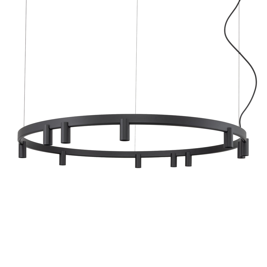 Nowodvorski Lampa wisząca FOURTY  ROUND LED GU10 R35: 11 x max 10W only LED; LED: 9W 220-230 50/60 - Aluminium lakierowane - Czarny 12288
