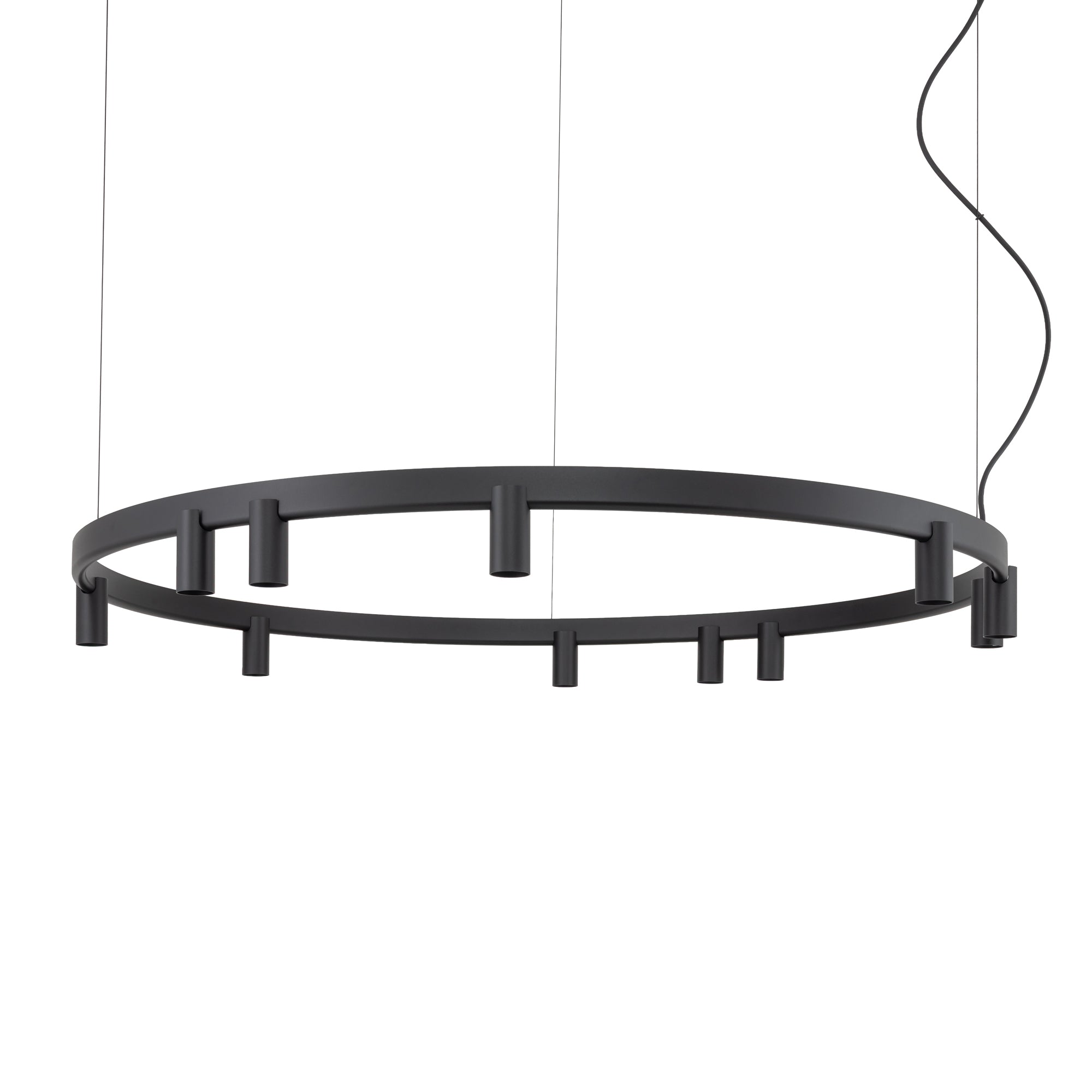 Nowodvorski Lampa wisząca FOURTY  ROUND LED GU10 R35: 11 x max 10W only LED; LED: 9W 220-230 50/60 - Aluminium lakierowane - Czarny 12288