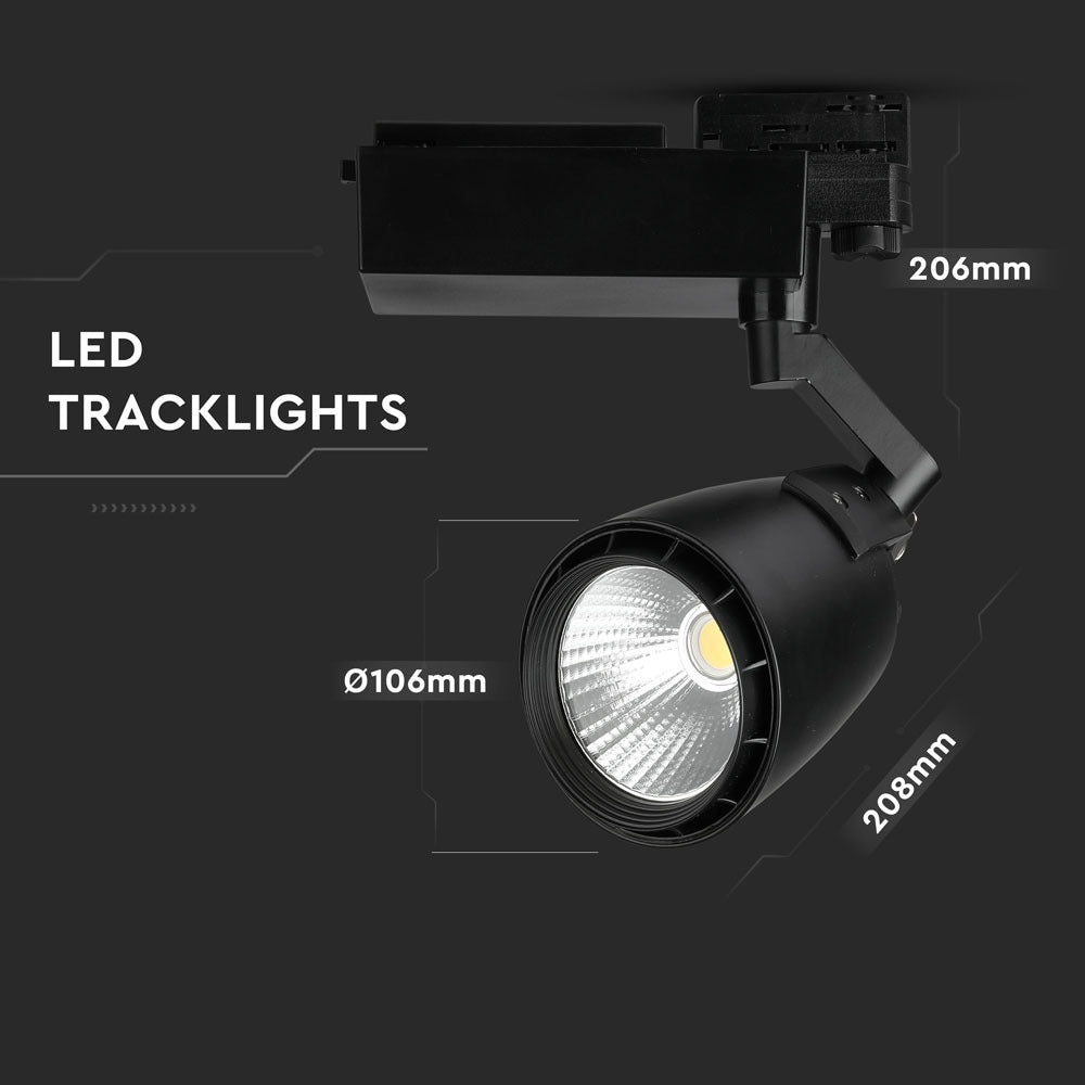 33W Lampa LED na szynoprzewód / Barwa:5000K / Obudowa: Czarna