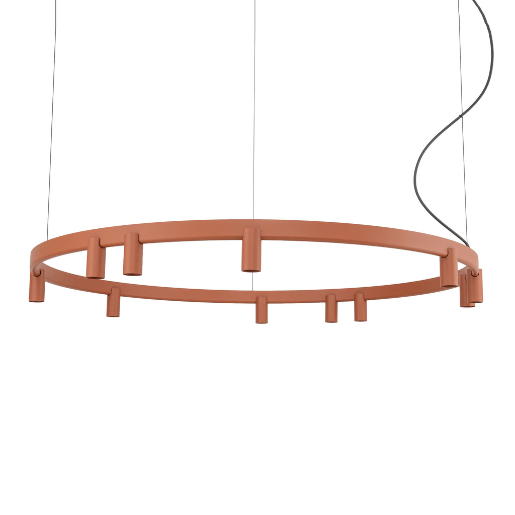 Nowodvorski Lampa wisząca FOURTY  ROUND LED GU10 R35: 11 x max 10W only LED; LED: 9W 220-230 50/60 - Aluminium lakierowane - Terakota 12420