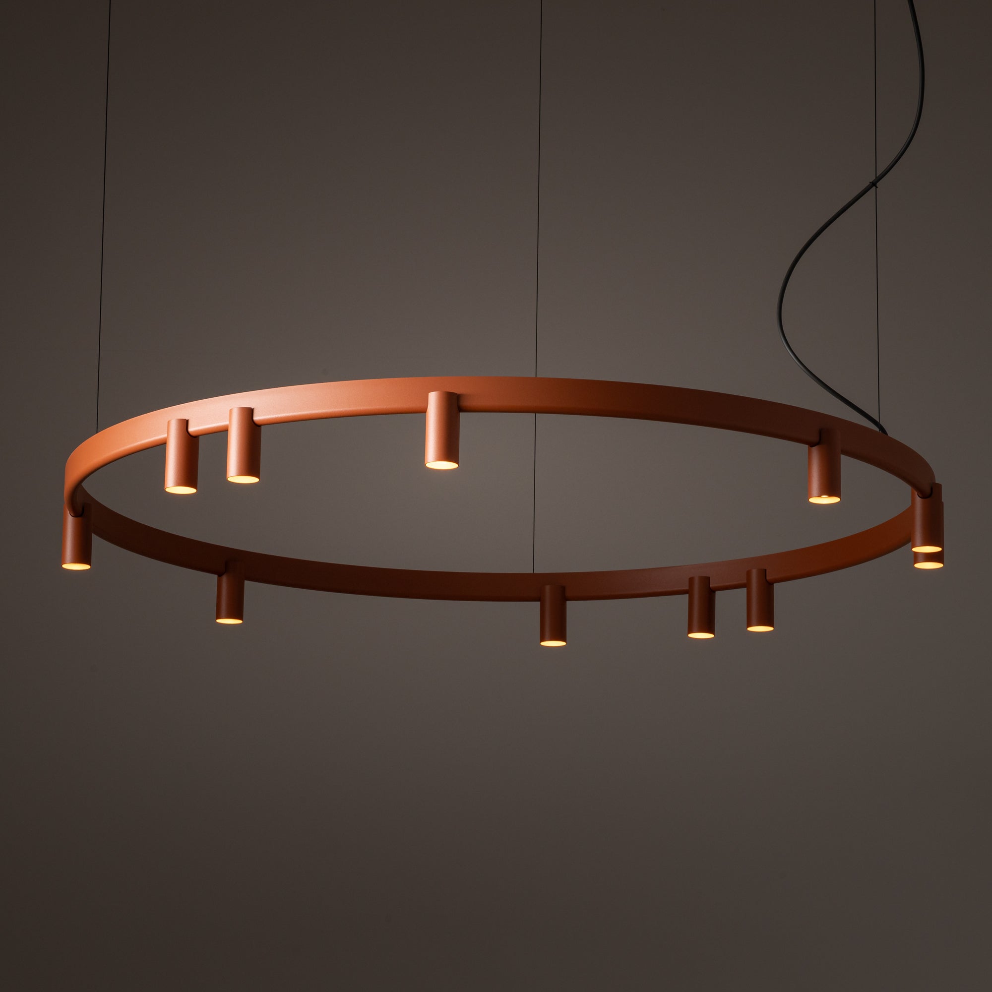 Nowodvorski Lampa wisząca FOURTY  ROUND LED GU10 R35: 11 x max 10W only LED; LED: 9W 220-230 50/60 - Aluminium lakierowane - Terakota 12420