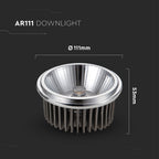 20W AR111 Żarówka LED / Barwa:6000K / Kąt 20'