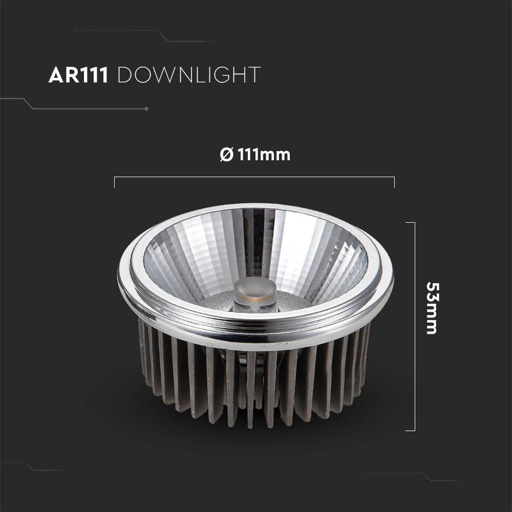 20W AR111 Żarówka LED / Barwa:6000K / Kąt 20'