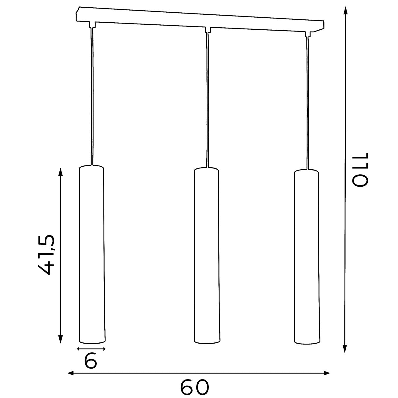 żyrandol Reno line bar 600 mm beige/gold 3xGU10