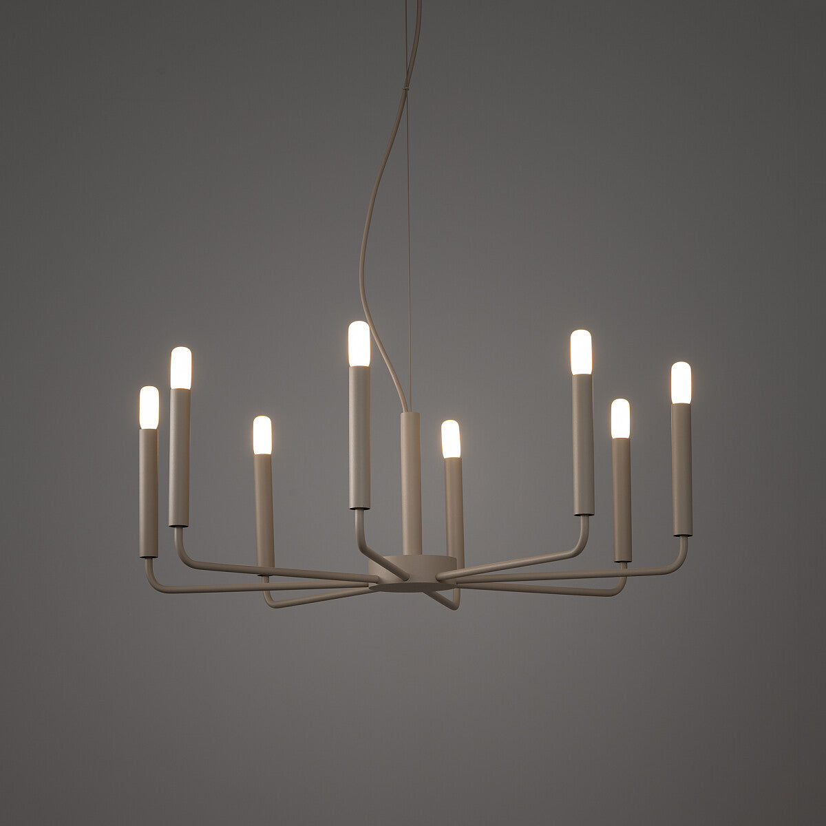 Nowodvorski Żyrandol ORTO 10W only LED 220-230 50/60 - Stal lakierowana - Beżowy 12525 - lampa włączona