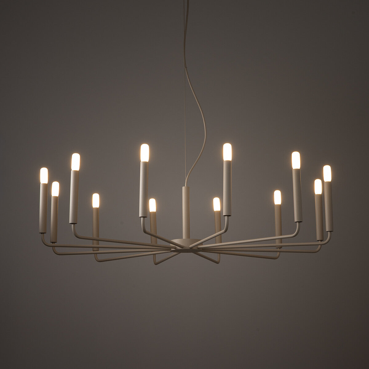Nowodvorski Żyrandol ORTO B 10W only LED 220-230 50/60 - Stal lakierowana - Beżowy 12526 - lampa włączona