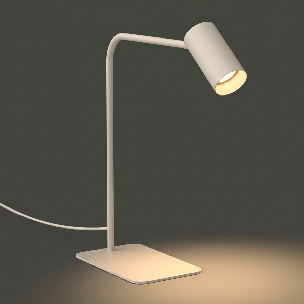 Nowodvorski Lampa stołowa MONO 10W only LED 220-230 50/60 - Stal lakierowana - Beżowy 12535 - lampa włączona