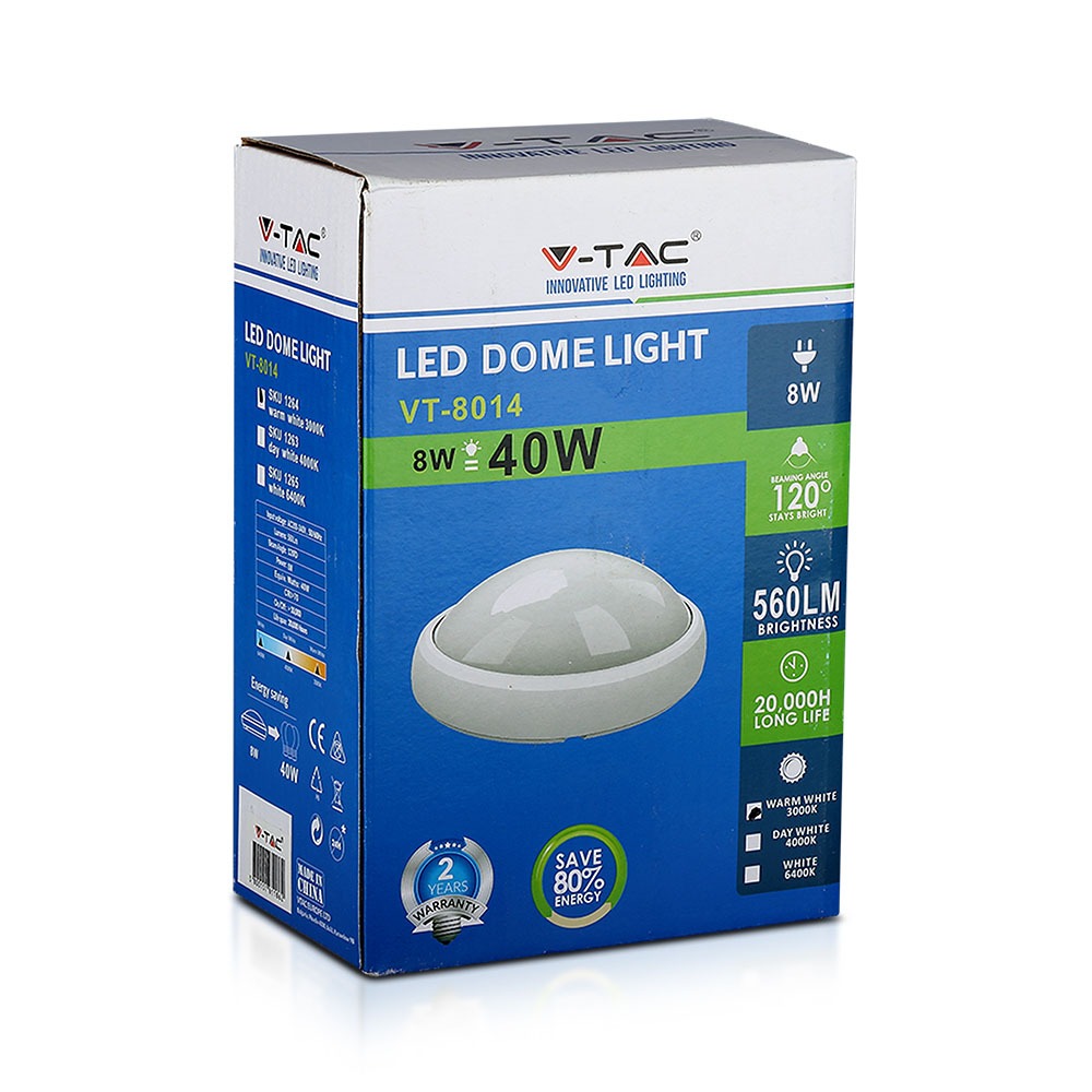 8W Plafon Owalny / IP54 / Barwa:4000K / Obudowa: Biała