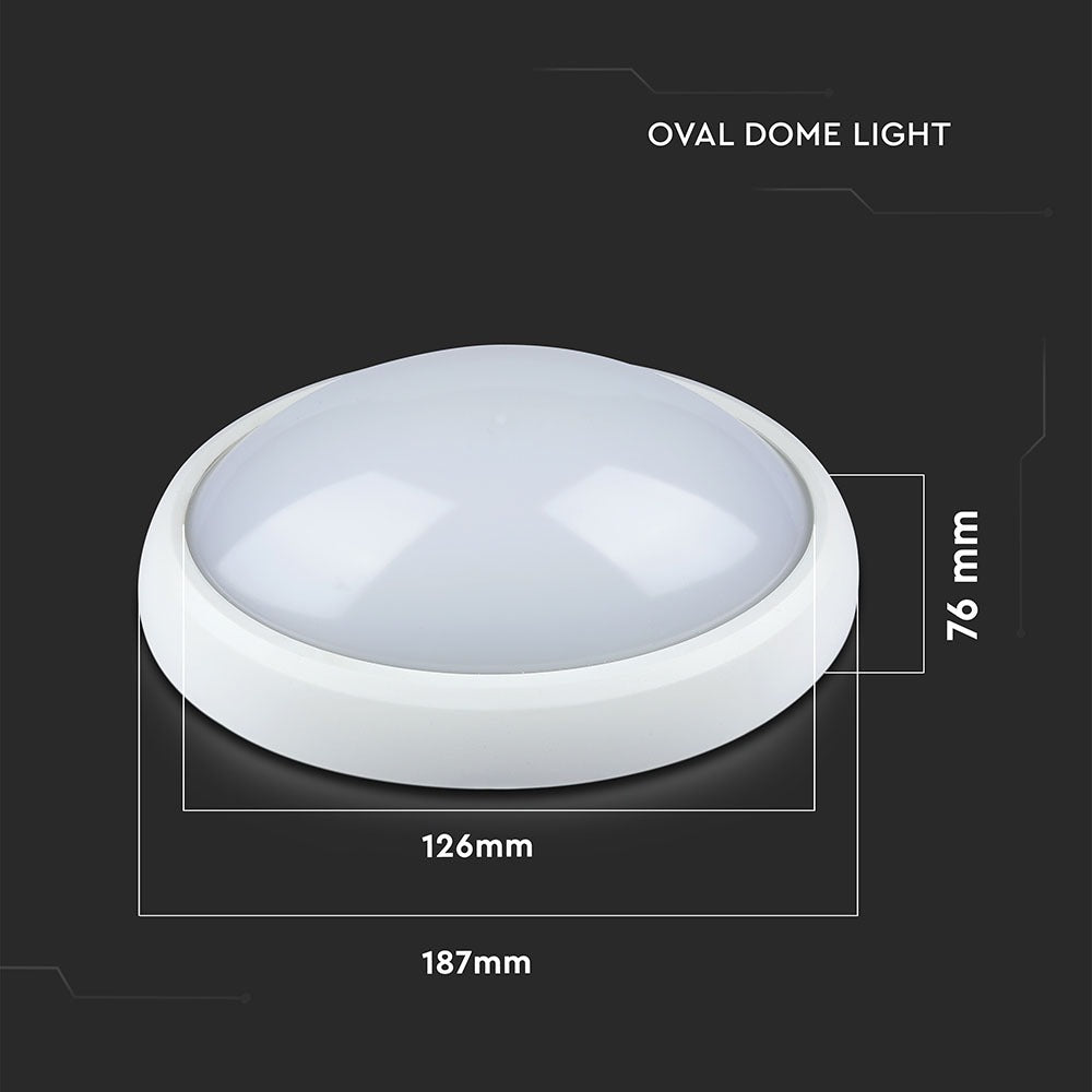 8W Plafon Owalny / IP54 / Barwa:4000K / Obudowa: Biała