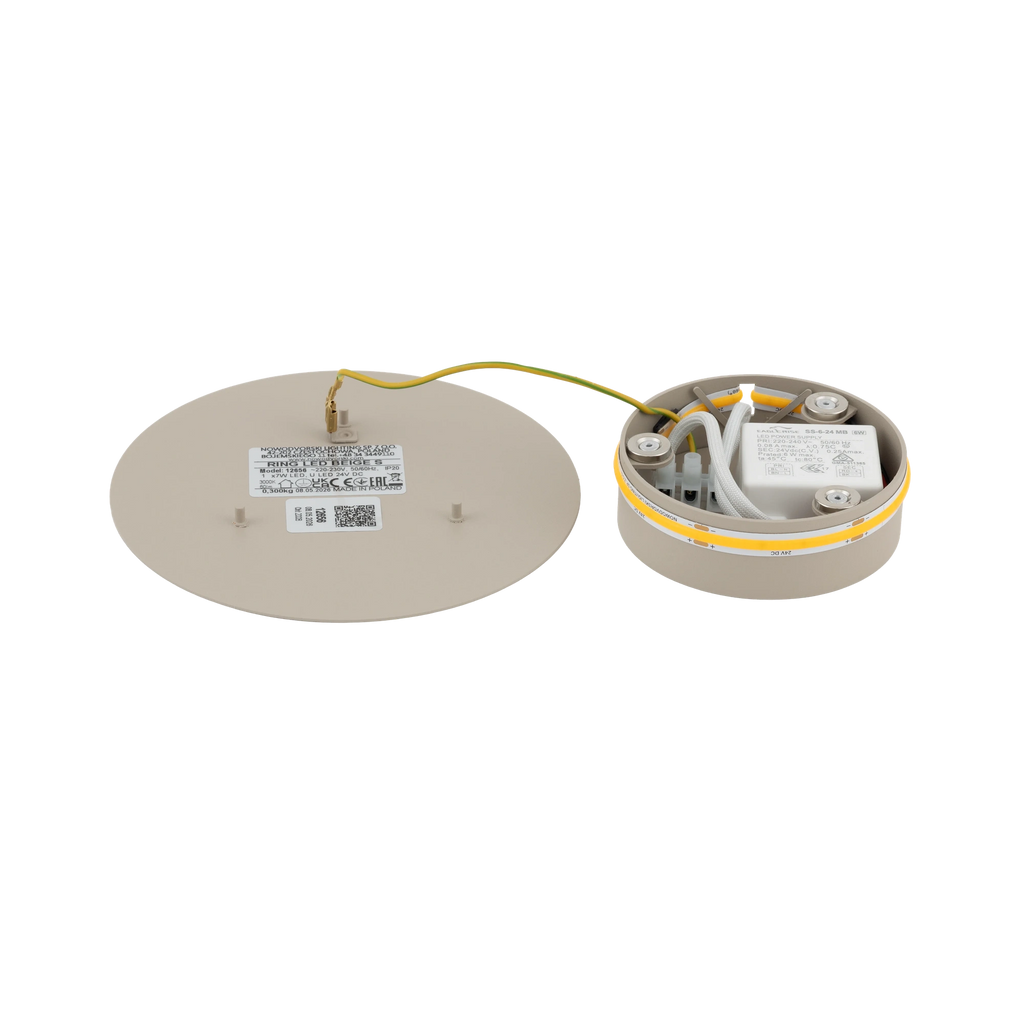 Nowodvorski Kinkiet RING LED 7W 220-230 50/60 - Stal lakierowana - Beżowy 12656