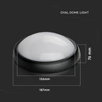 8W Plafon Owalny / IP54 / Barwa:6400K / Obudowa: Czarna