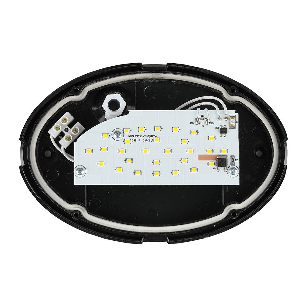 8W Plafon Owalny / IP54 / Barwa:3000K / Obudowa: Czarna