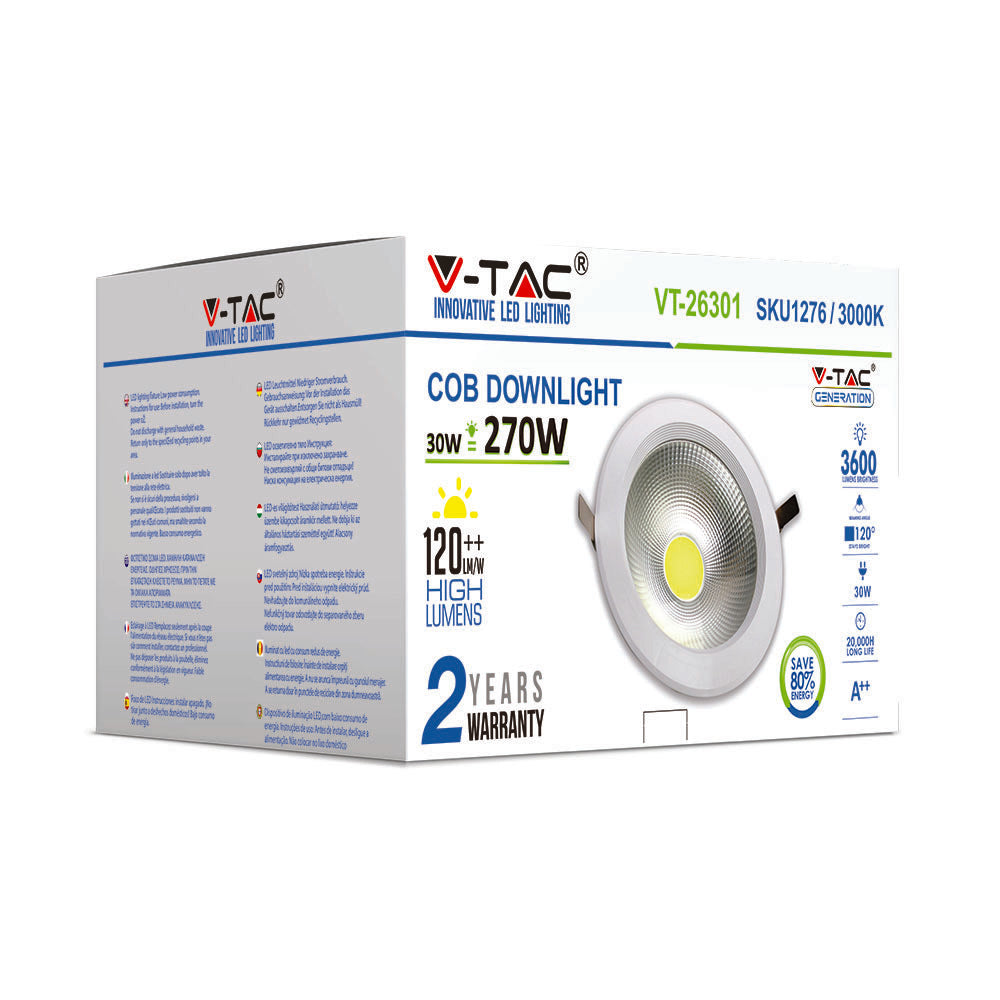 30W Oprawa wpuszczana reflektor LED / Barwa:3000K / HIGH LUMEN