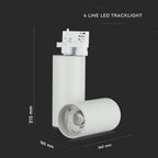 30W Lampa LED na szynoprzewód / Barwa:6400K / Obudowa: Biała / 5 Lat gwarancji