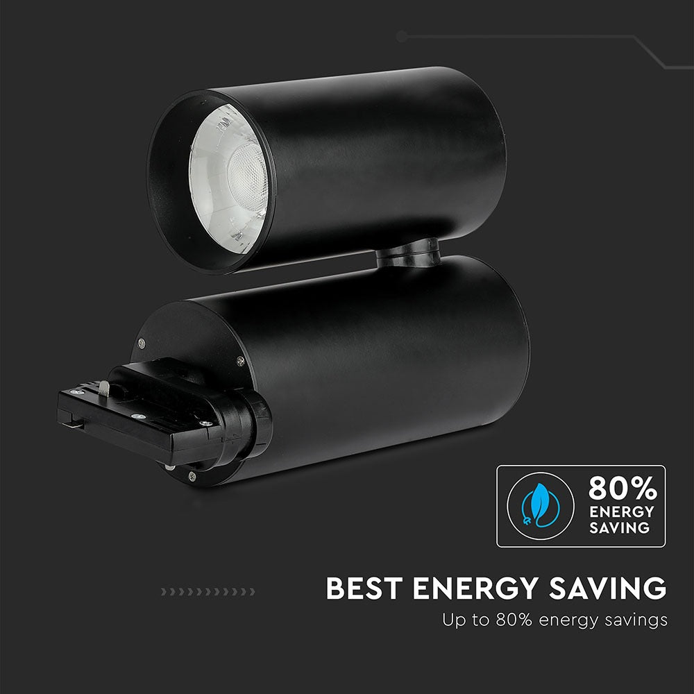 30W Lampa LED na szynoprzewód / Barwa:6400K / Obudowa: Czarna / 5 Lat gwarancji