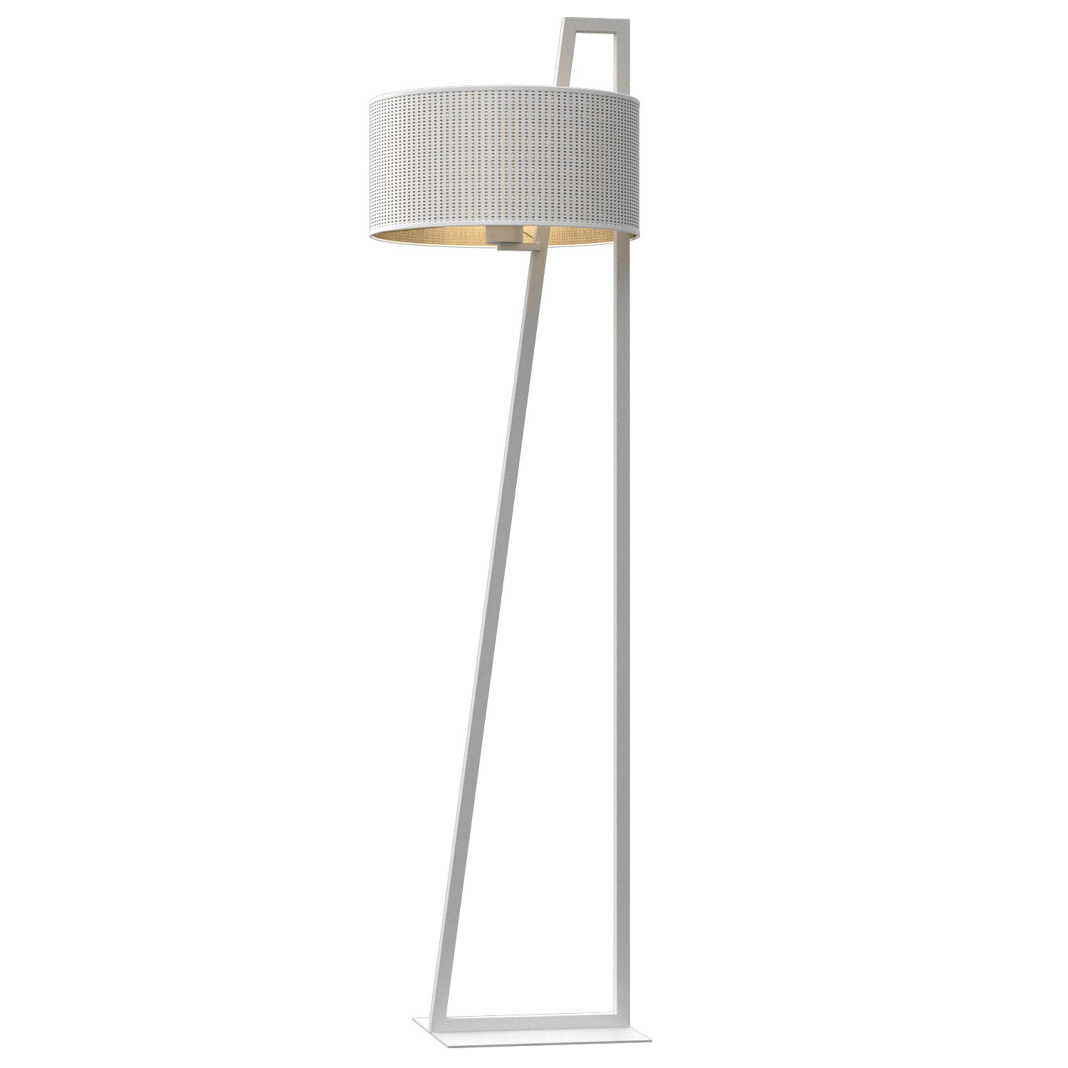 Lampa podł. Loft shade white, cylinder shade dia 400 h 200 white/gold 1xE27