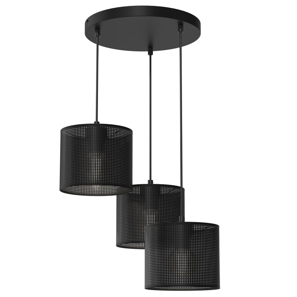 żyrandol Loft shade talerz dia 300, black, cylinder shade dia 180, h 150 black 3xE27