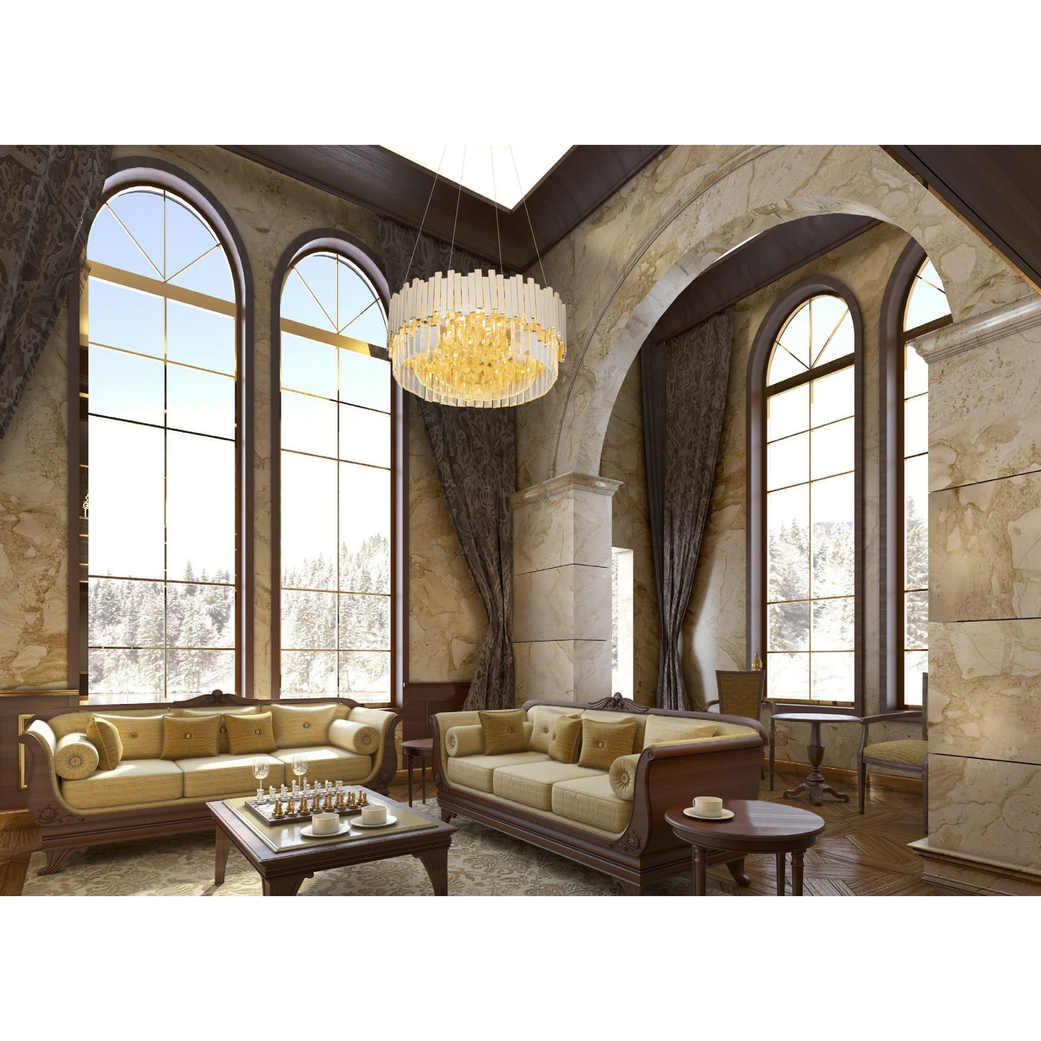 Maxlight Lampa wisząca Trend 45cm - Metal + szkło - Złoty P0368