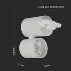 15W Lampa LED na szynoprzewód / Barwa:6400K / Obudowa: Biała / 5 Lat gwarancji