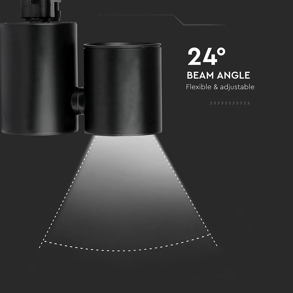 15W Lampa LED na szynoprzewód / Barwa:6400K / Obudowa: Czarna / 5 Lat gwarancji