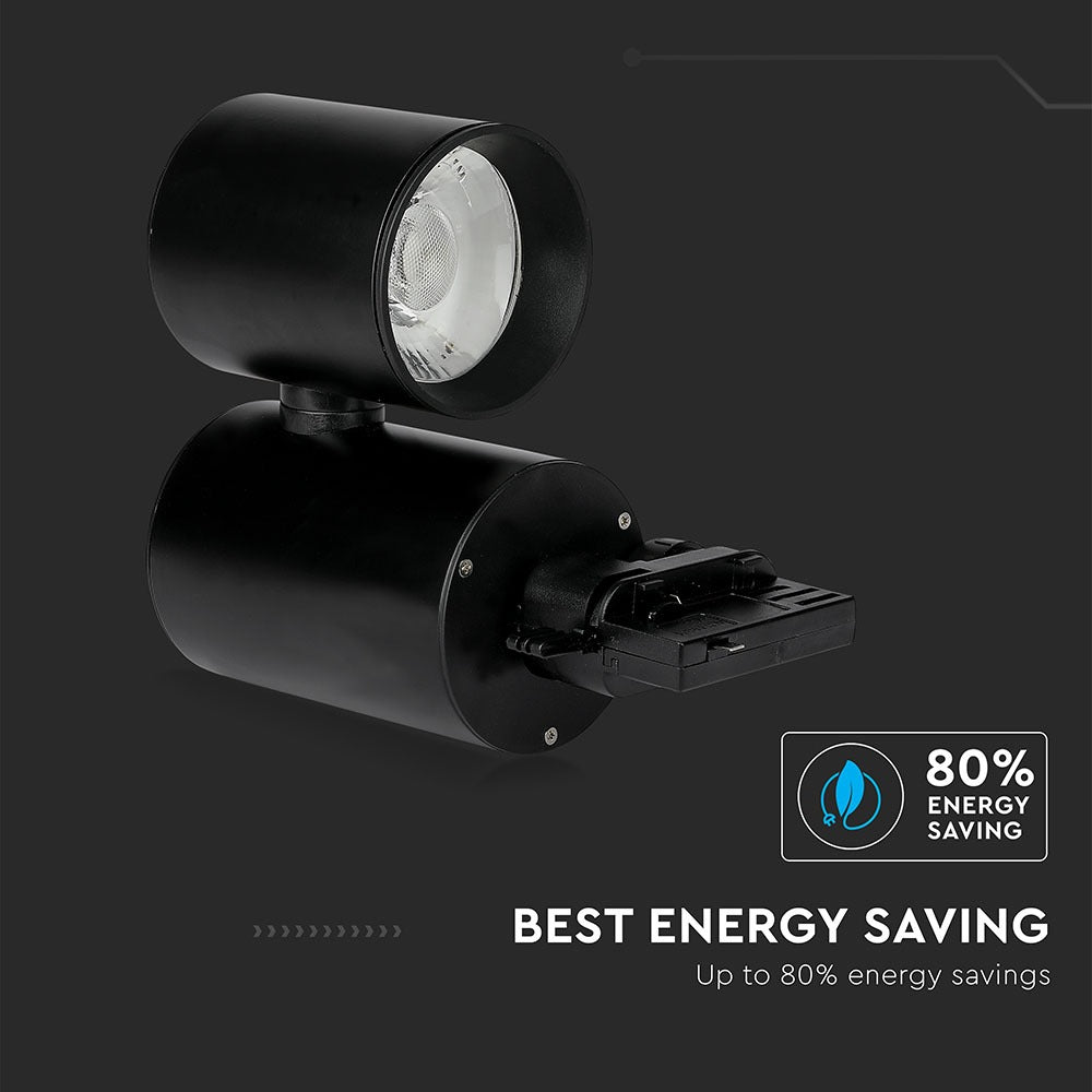 15W Lampa LED na szynoprzewód / Barwa:6400K / Obudowa: Czarna / 5 Lat gwarancji
