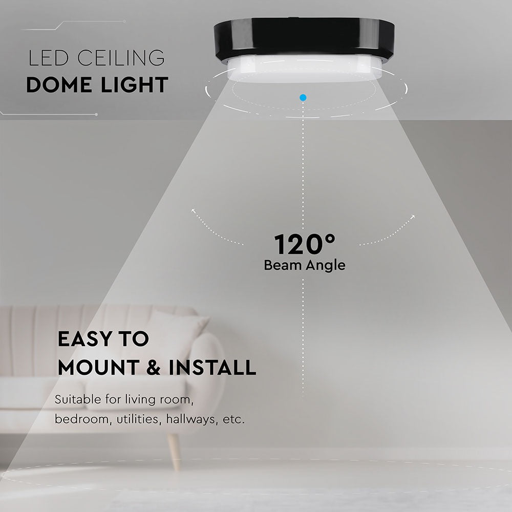 8W / Plafon LED / Barwa:3000K / Obudowa: Czarna
