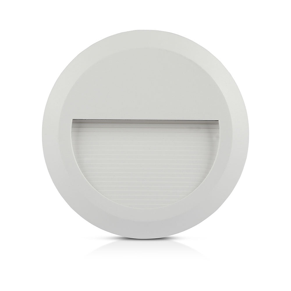 2W Oprawa Schodowa LED / Barwa:4000K / Obudowa: Biała / Okrągły