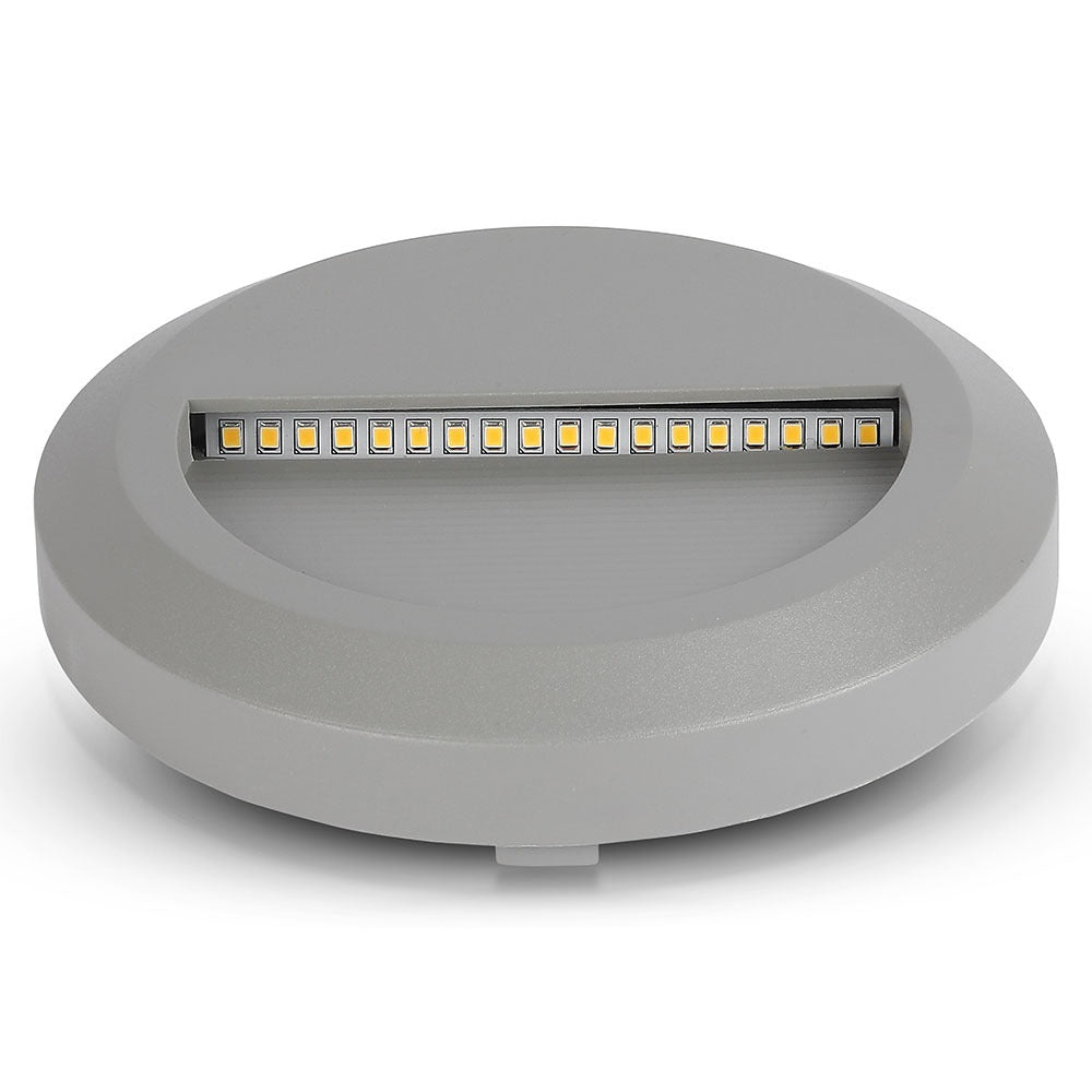 2W Oprawa Schodowa LED / Barwa:4000K / Obudowa: Szara / Okrągły