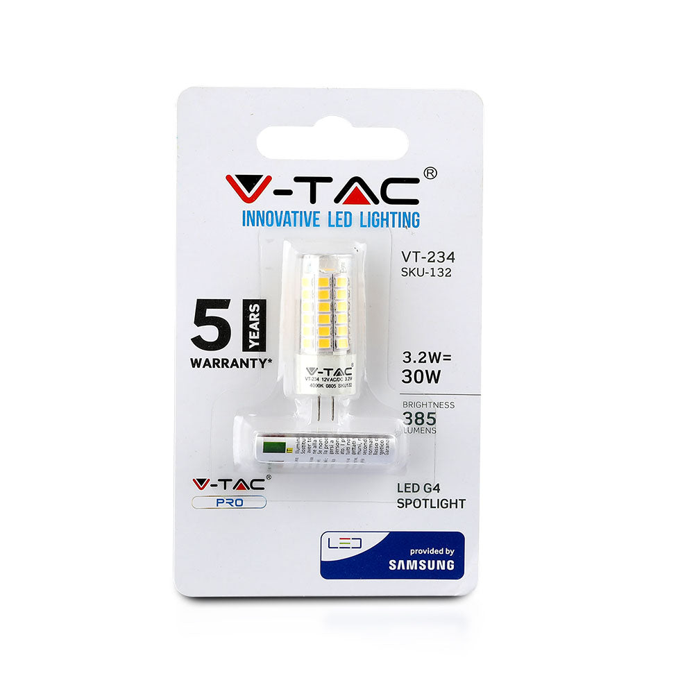 3.2W Żarówka LED / Chip SAMSUNG / Barwa:3000K / Trzonek:G4