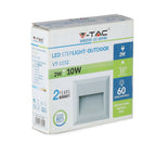 2W Oprawa Schodowa LED / Barwa:4000K / Obudowa: Biała / Kwadrat