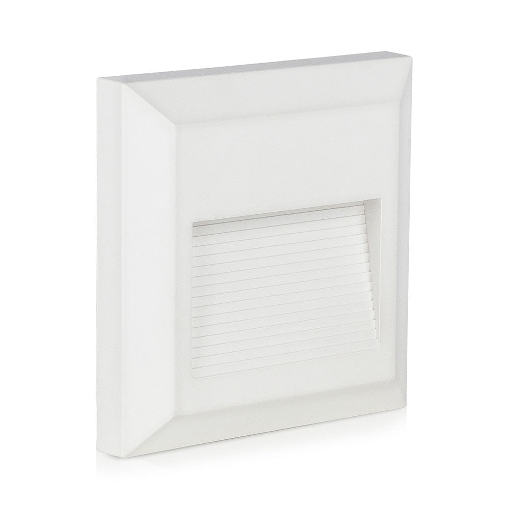 2W Oprawa Schodowa LED / Barwa:4000K / Obudowa: Biała / Kwadrat