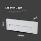 3W Oprawa Schodowa LED / Barwa:4000K / Obudowa: Biała / Kwadrat