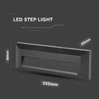 3W Oprawa Schodowa LED / Barwa:3000K / Obudowa: Czarna / Kwadrat