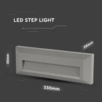3W Oprawa Schodowa LED / Barwa:3000K / Obudowa: Szara / Kwadrat