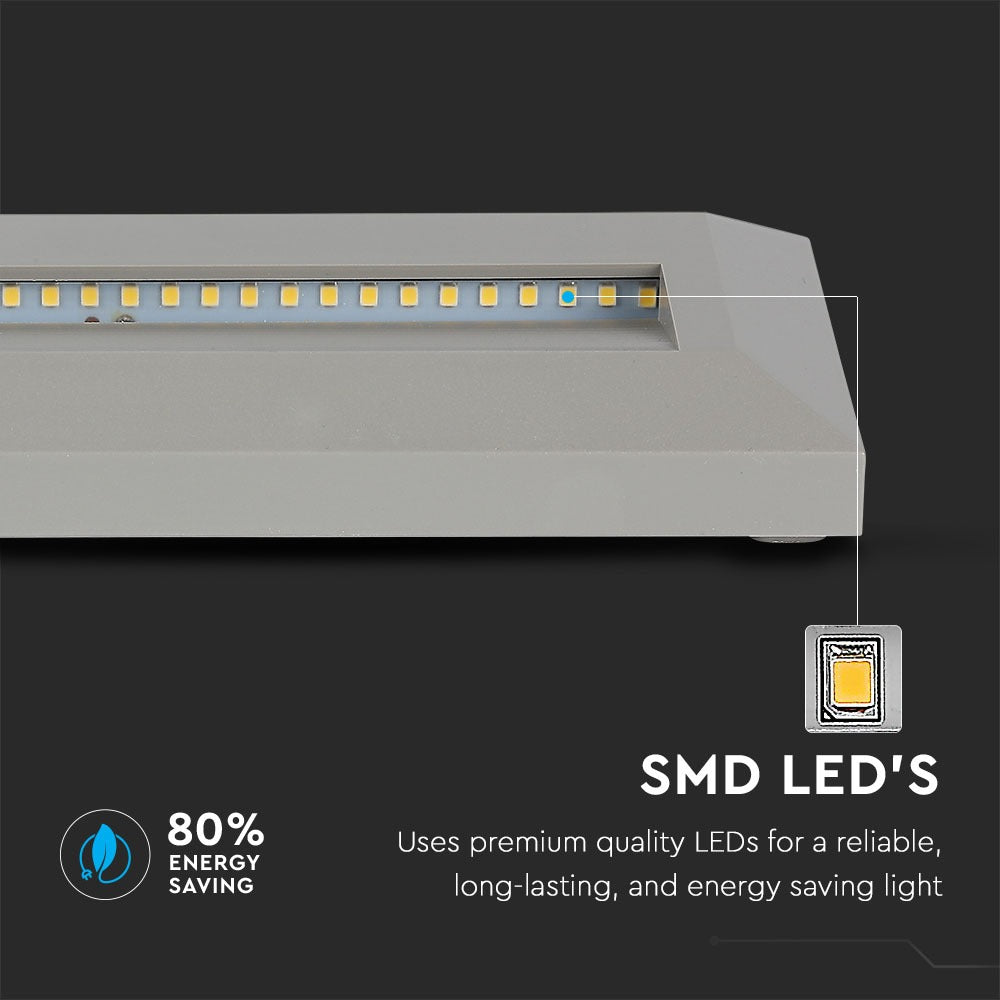 3W Oprawa Schodowa LED / Barwa:3000K / Obudowa: Szara / Kwadrat