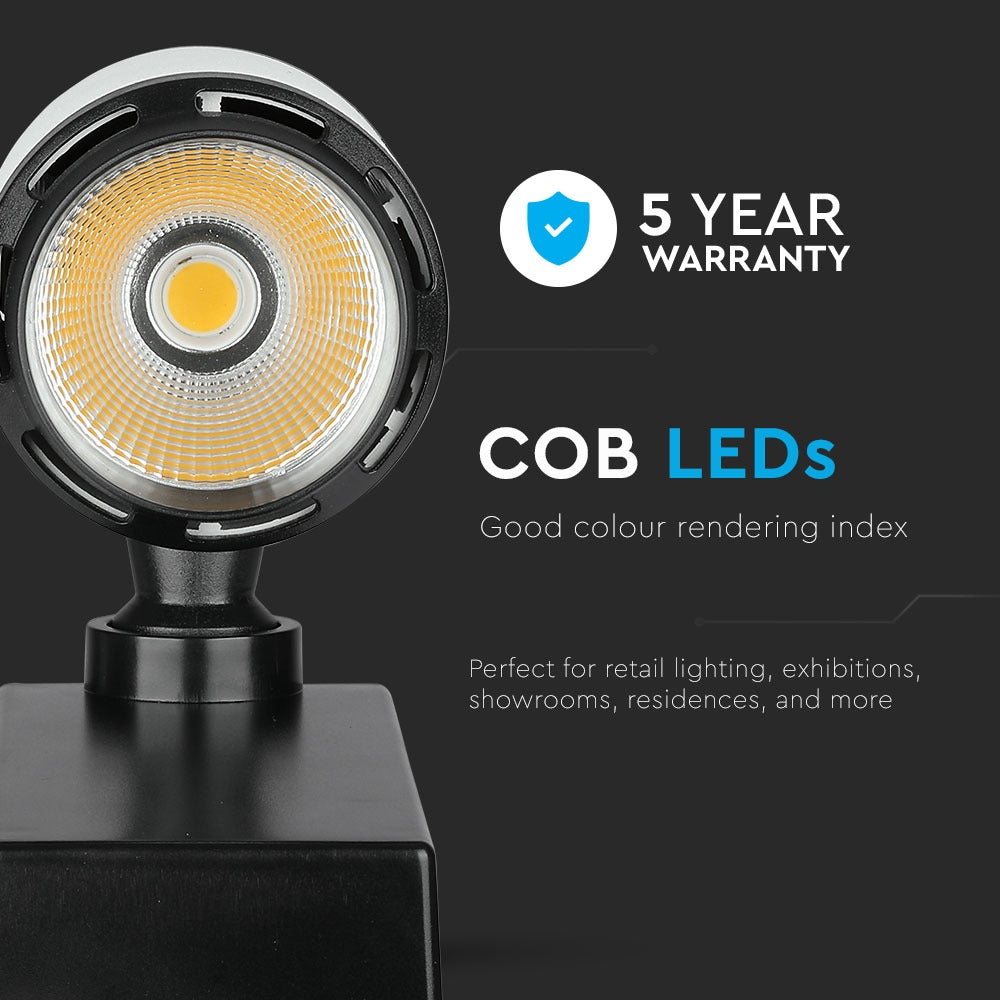 10W Lampa LED na szynoprzewód / Barwa:6000K / Obudowa: Biała i Czarna