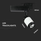 25W Lampa LED na szynoprzewód / Barwa:6000K / Obudowa: Biała i Czarna