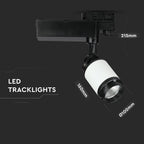 35W Lampa LED na szynoprzewód / Barwa:6000K / Obudowa: Biała i Czarna