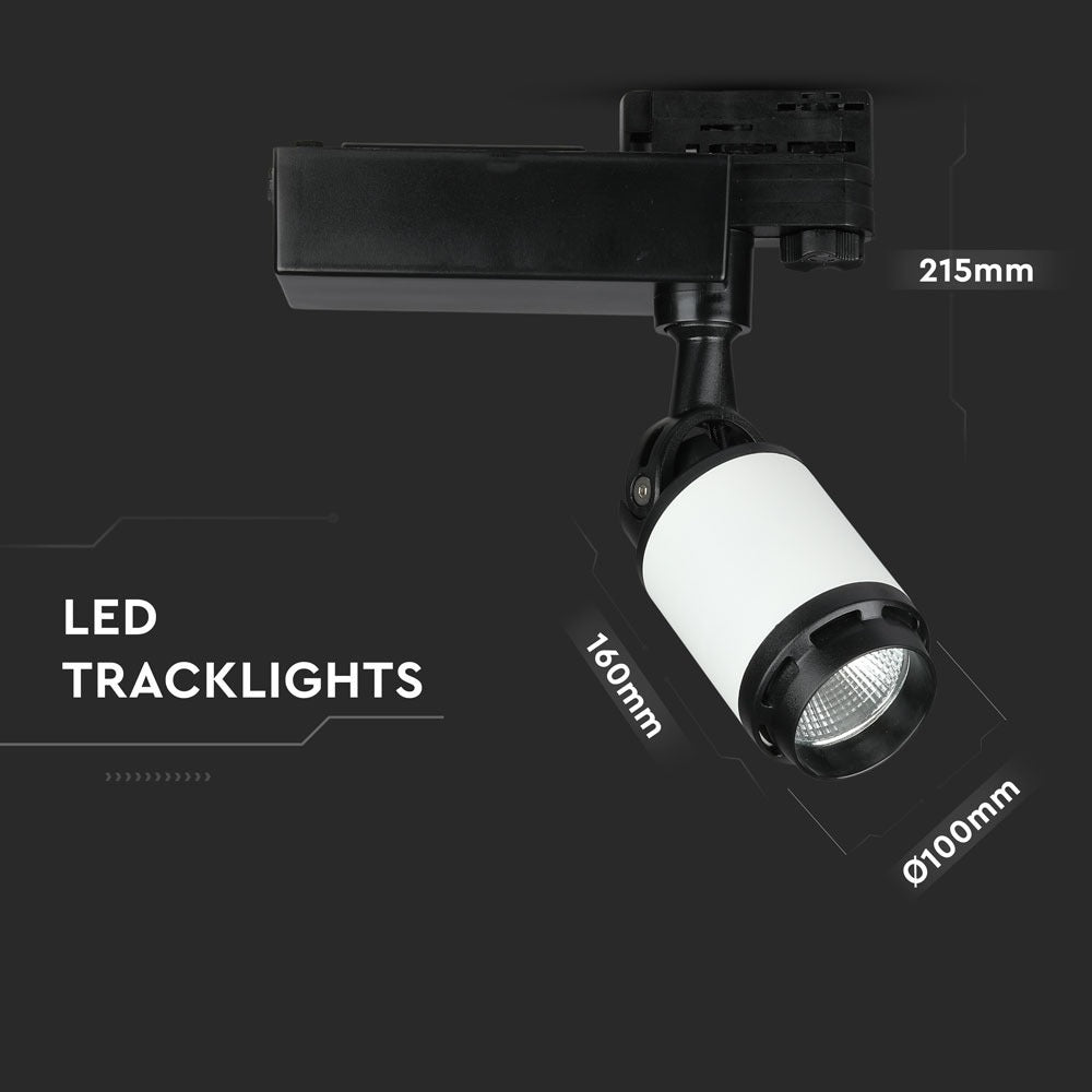 35W Lampa LED na szynoprzewód / Barwa:6000K / Obudowa: Biała i Czarna