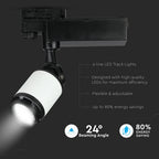 35W Lampa LED na szynoprzewód / Barwa:3000K / Obudowa: Biała i Czarna